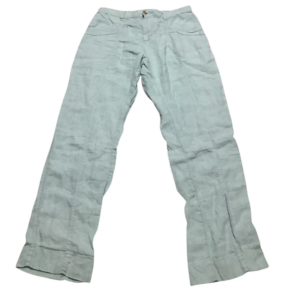 Linen Light blue Wide-Leg Pants